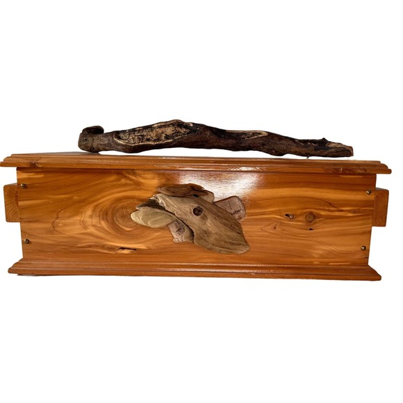 Cedar Box with Lake Michigan, Grand Haven Driftwood Custom designed - Picture 1 of 6